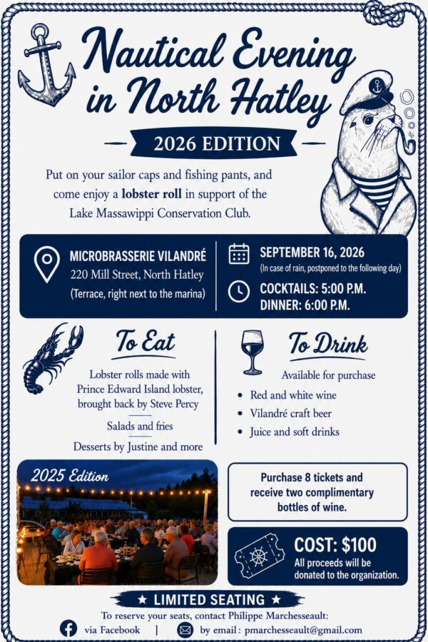 🦞 Lobster Roll Dinner 2026 in North Hatley — Join us on September 16!